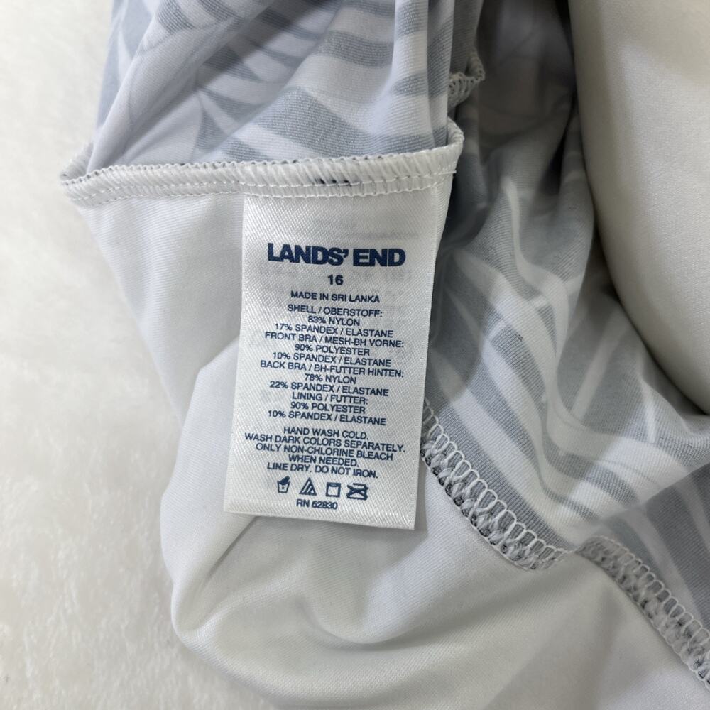 LANDS' END Womens Bandeau Wireless Convertible Strap Bathing Suit Top Sz. 16 FS - Picture 5 of 8